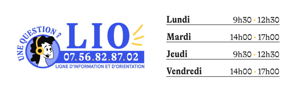Les horaires de la LIO: lundi et jeudi de 9h30 à 12h30 et les mardi et vendredi de 14h à 17h.